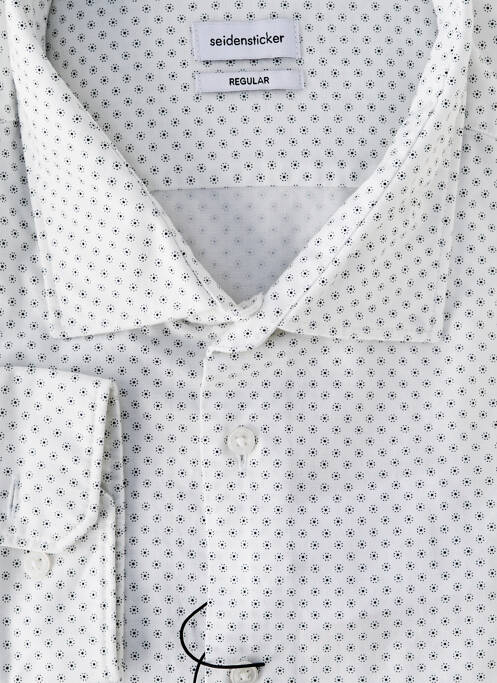 Chemise manches longues blanc SEIDEN STICKER homme