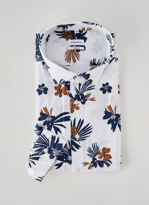 Chemise manches longues blanc SEIDEN STICKER homme