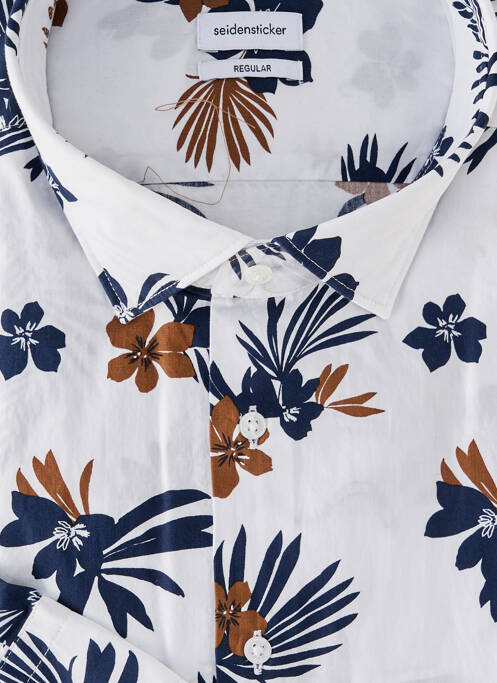 Chemise manches longues blanc SEIDEN STICKER homme