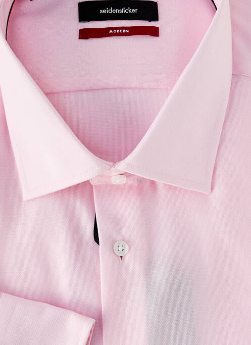 Chemise manches longues rose SEIDEN STICKER homme