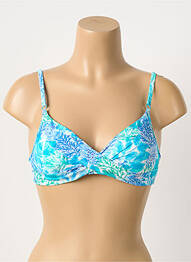 Haut de maillot de bain stretch haut soutien-gorge moulé bleu JESSY BEACHWEAR femme