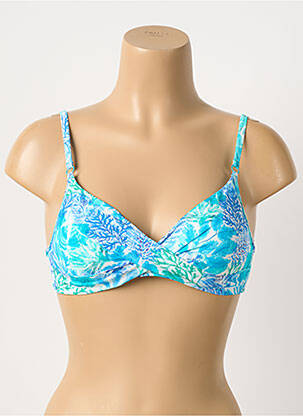 Haut de maillot de bain stretch haut soutien-gorge moulé bleu JESSY BEACHWEAR femme