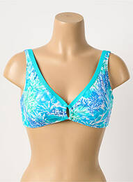 Haut de maillot de bain stretch haut soutien-gorge moulé bleu JESSY BEACHWEAR femme