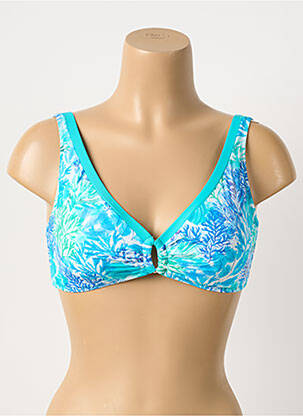 Haut de maillot de bain stretch haut soutien-gorge moulé bleu JESSY BEACHWEAR femme