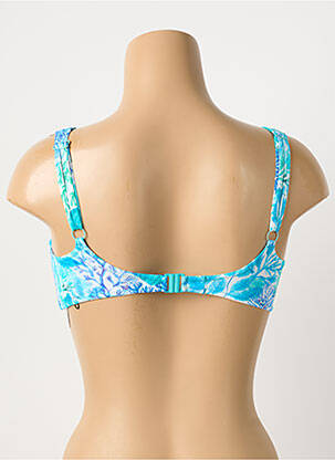 Haut de maillot de bain stretch haut soutien-gorge moulé bleu JESSY BEACHWEAR femme