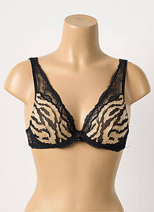 Soutien-gorge effet matière satinée haut soutien-gorge emboitant noir AMBRA femme