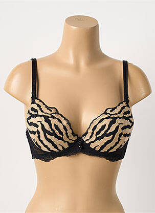 Soutien-gorge effet matière satinée haut soutien-gorge push-up noir AMBRA femme