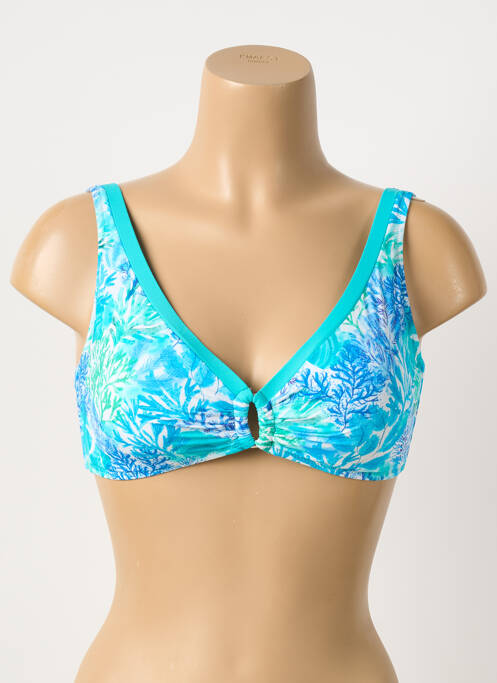 Haut de maillot de bain stretch haut soutien-gorge moulé bleu JESSY BEACHWEAR femme