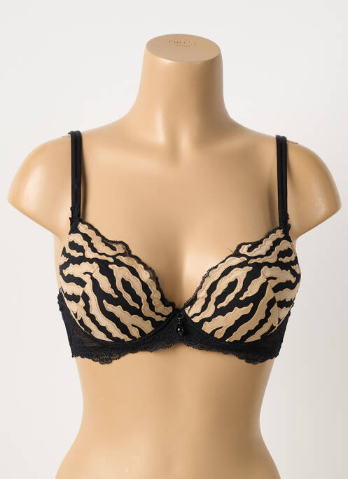 Soutien-gorge effet matière satinée haut soutien-gorge push-up noir AMBRA femme