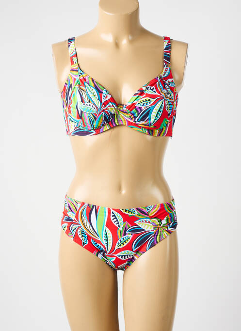 Maillot de bain 2 pièces stretch haut soutien-gorge emboitant rouge ROSE POMME femme