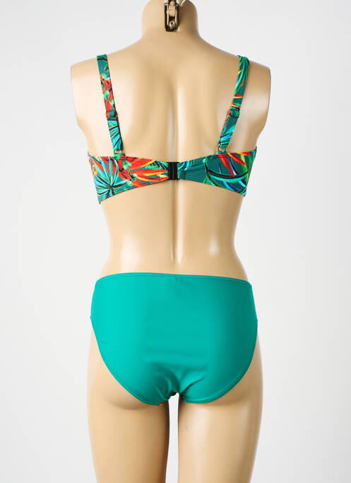 Maillot de bain 2 pièces stretch haut soutien-gorge emboitant vert ROSE POMME femme