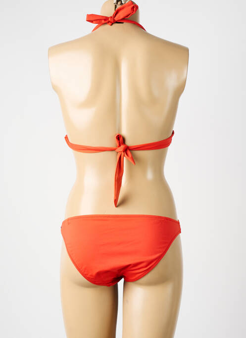 Maillot de bain 2 pièces stretch haut soutien-gorge avec mousse de rembourrage amovible orange ANTIGEL femme