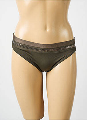 Bas de maillot de bain tissage satiné culotte vert PRIMADONNA femme