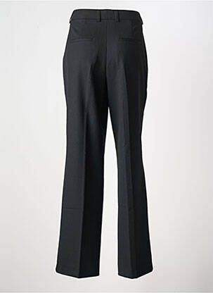 Pantalon droit tissage crêpe taille haute noir SET femme