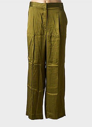 Pantalon droit taille à pinces taille normale vert HOD femme