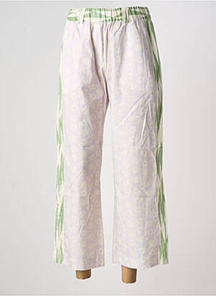 Pantalon 7/8 tissage popeline taille normale violet HOD femme