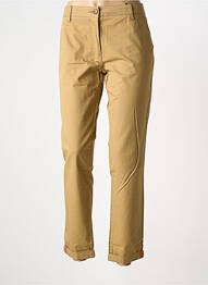 Pantalon chino tissage popeline taille normale vert CHLOÉ STORA femme