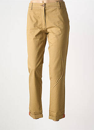 Pantalon chino tissage popeline taille normale vert CHLOÉ STORA femme