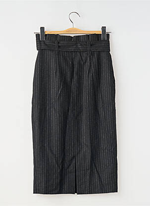 Jupe mi-longue taille à pinces noir SET femme
