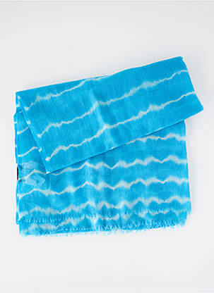 Echarpe finition franges bleu JULY TO JUNE femme