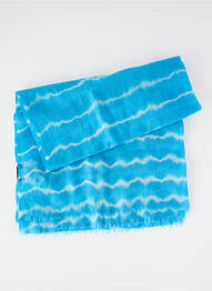 Echarpe finition franges bleu JULY TO JUNE femme