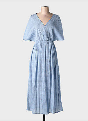 Robe longue manches courtes manches courtes bleu HOD femme
