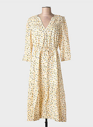 Robe mi-longue manches 3/4 manches 3/4 beige BA&SH femme