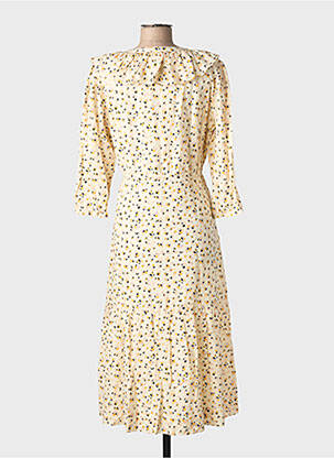 Robe mi-longue manches 3/4 manches 3/4 beige BA&SH femme