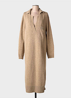 Robe pull col v manches longues marron SECOND FEMALE femme