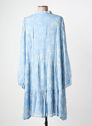 Robe mi-longue imprimé fantaisie manches longues bleu SECOND FEMALE femme
