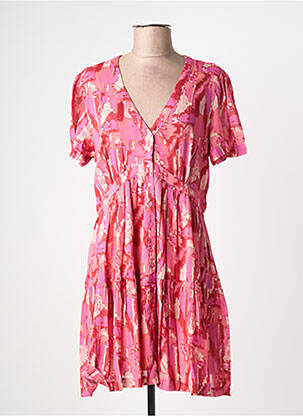 Robe courte manches courtes manches courtes rose BA&SH femme
