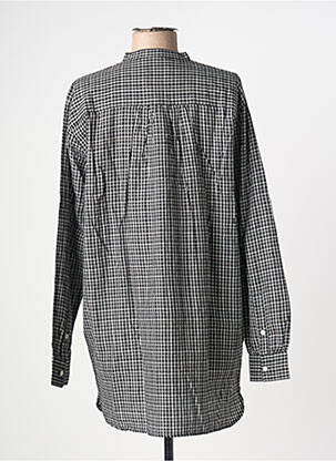 Blouse tissage popeline manches longues noir LEON & HARPER femme