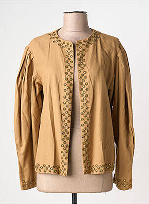 Veste casual col rond marron V.DE.VINSTER femme