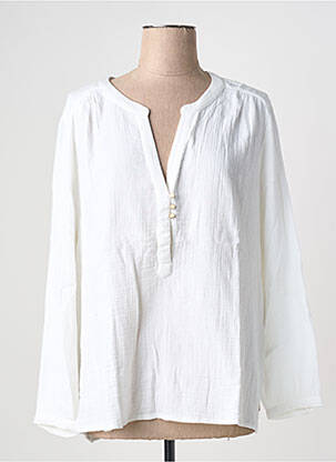 Blouse col rond manches longues blanc DES PETITS HAUTS femme