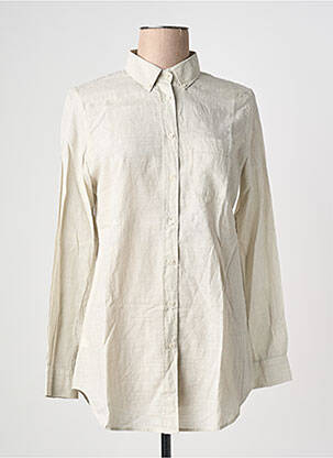 Chemisier coupe cintrée manches longues beige POMANDERE femme