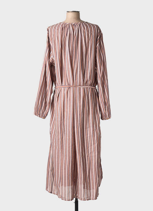 Robe mi-longue manches longues manches longues marron LEON & HARPER femme