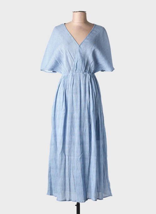 Robe longue manches courtes manches courtes bleu HOD femme