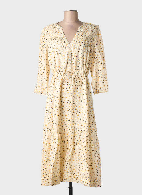Robe mi-longue manches 3/4 manches 3/4 beige BA&SH femme