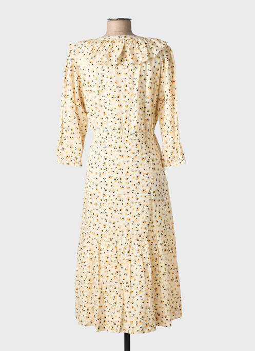Robe mi-longue manches 3/4 manches 3/4 beige BA&SH femme
