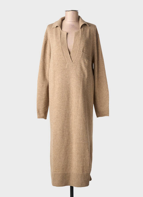 Robe pull col v manches longues marron SECOND FEMALE femme