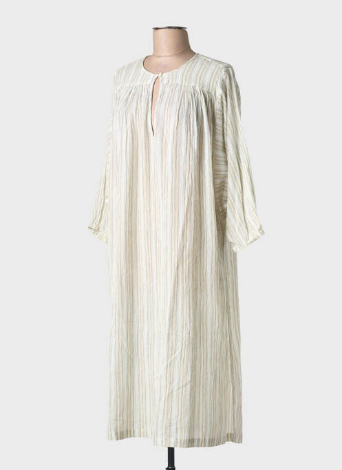Robe mi-longue manches longues manches longues blanc MY SUNDAY MORNING femme