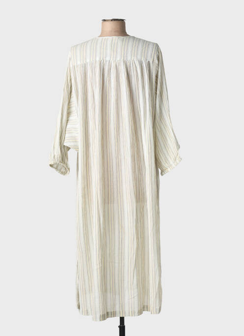 Robe mi-longue manches longues manches longues blanc MY SUNDAY MORNING femme