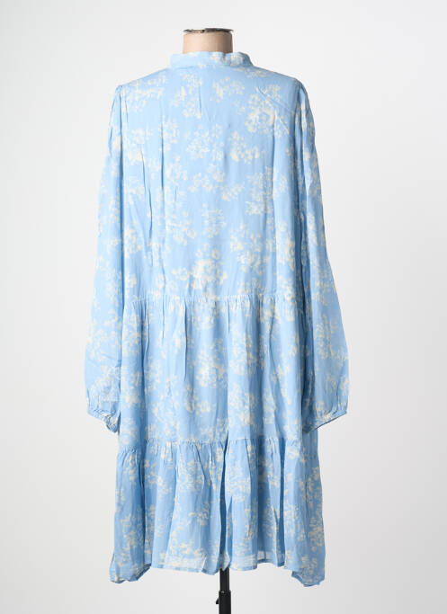 Robe mi-longue imprimé fantaisie manches longues bleu SECOND FEMALE femme