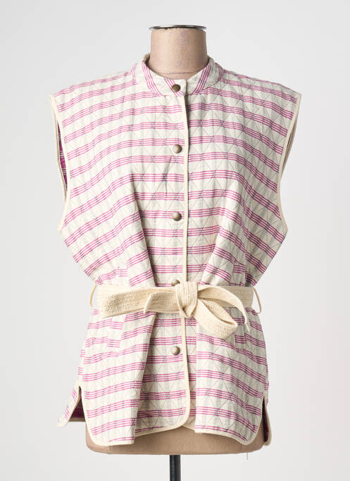 Veste casual col rond beige CHLOÉ STORA femme