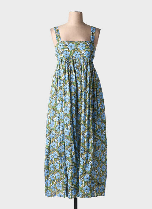 Robe longue imprimé fleurs sans manche bleu BELLEROSE femme