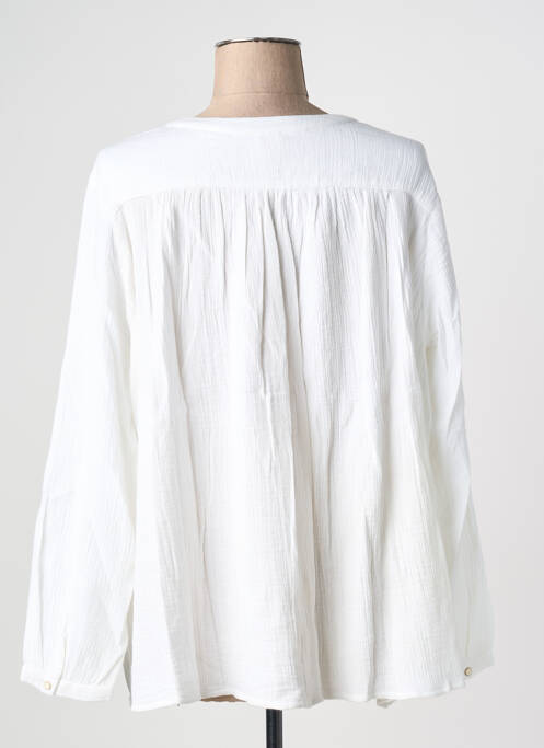 Blouse col rond manches longues blanc DES PETITS HAUTS femme