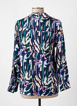 Chemisier imprimé fantaisie manches longues bleu CHLOÉ STORA femme