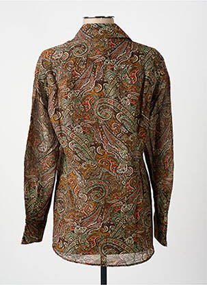Chemisier imprimé fantaisie manches longues marron DIEGA femme