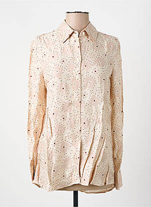 Chemisier imprimé fantaisie manches longues beige DIEGA femme