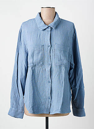 Chemisier coupe fluide manches longues bleu CHLOÉ STORA femme
